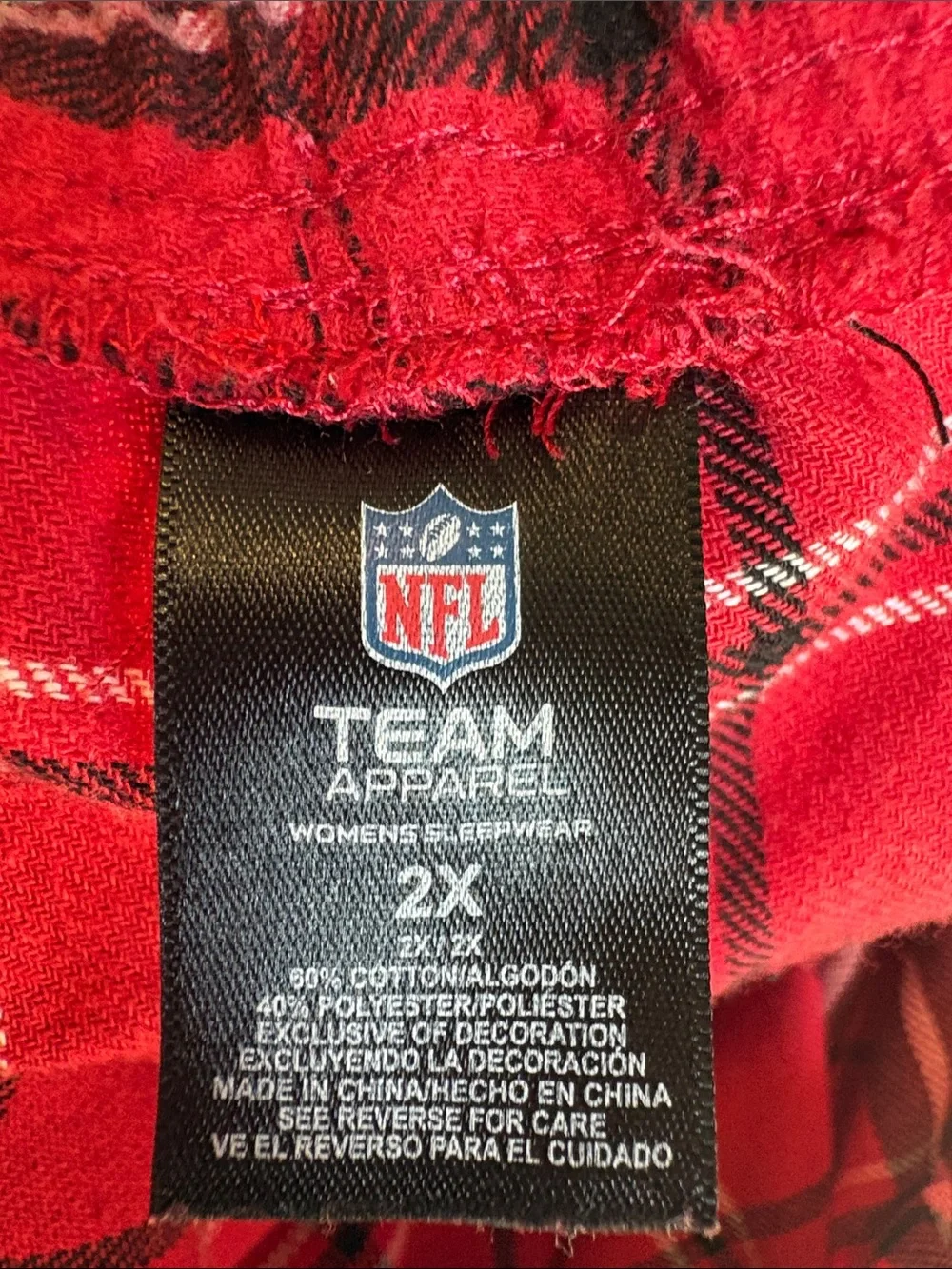 Team Apparel Red Plaid Men's drawstring pajama pants 2X Kansas City Chiefs